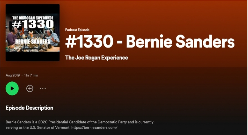 Joe Rogan and Bernie Sanders podcast 