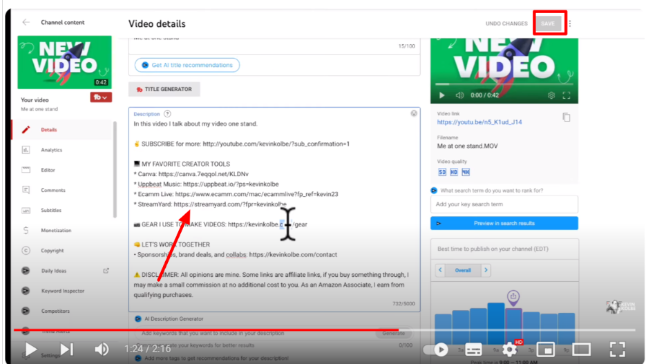 Youtube clickable links