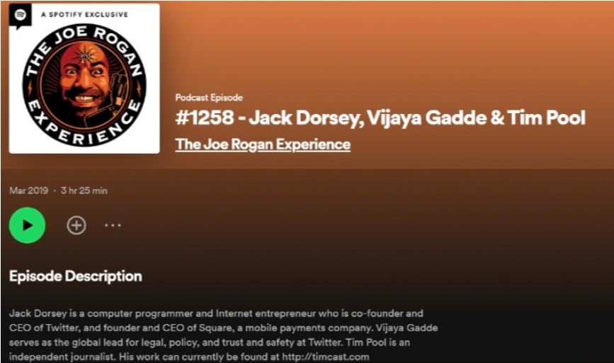 Jack Dorsey, Vijaya Gadde & Tim Pool