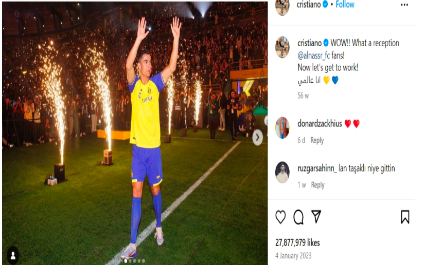 Ronaldo Praising Al Nassr's Fans