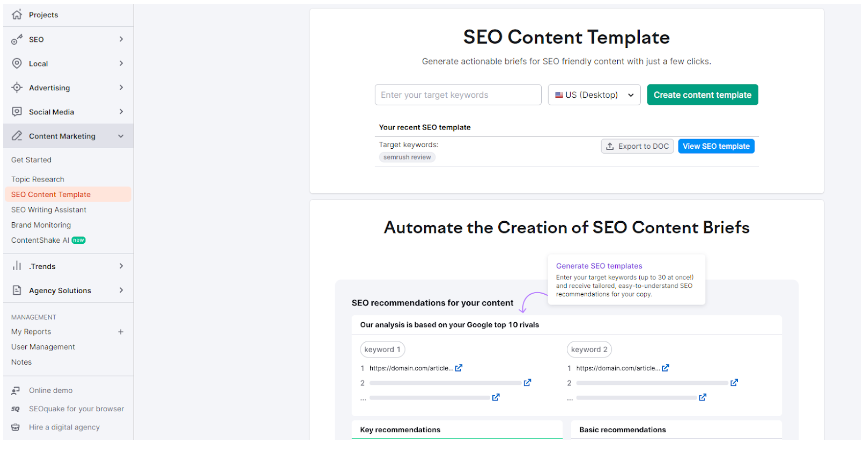 Semrush Content Optimization