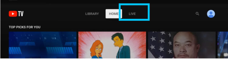 Select the Live tab