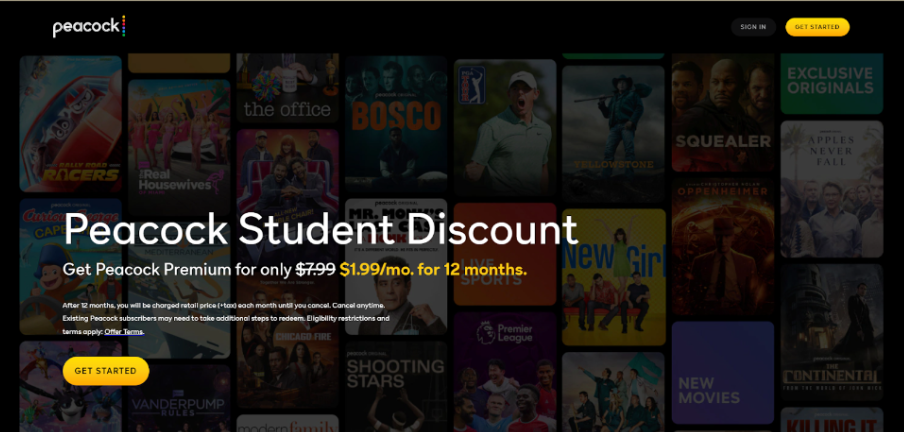 Peacock-TV-Student-Discount