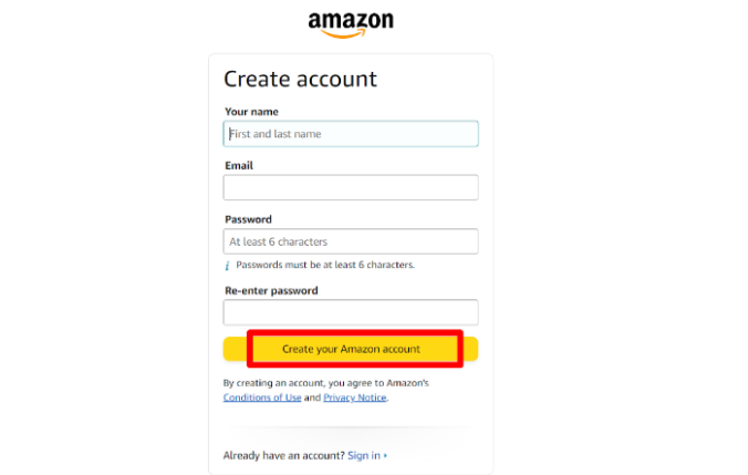 Create Your Amazon Account