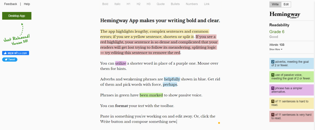 Hemingway Editor