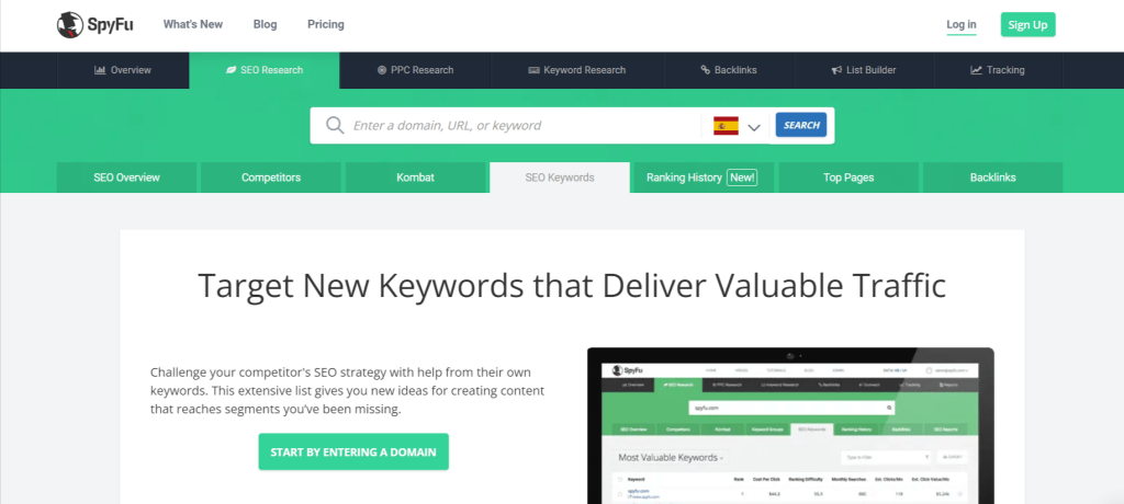 SpyFu Keyword Research