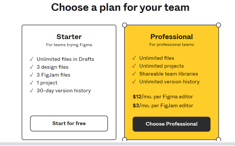 Figma- Choose your plan 