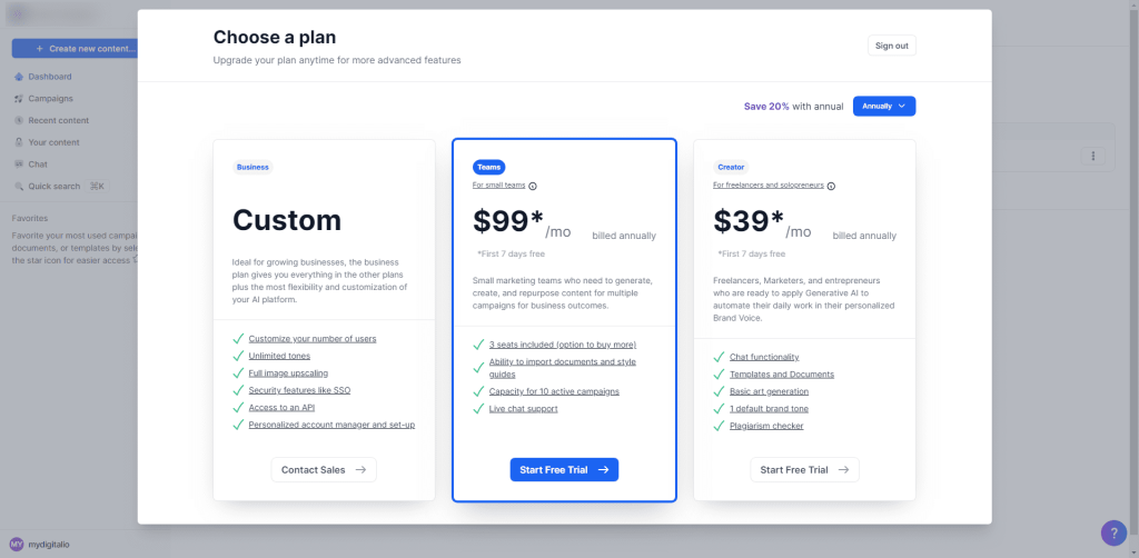 Jasper Art Pricing Plans