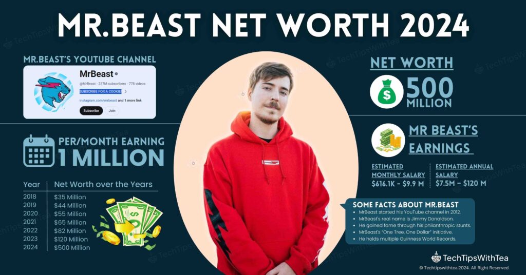 MrBeast Net Worth 2024 Exclusive Infographic by TTWT!