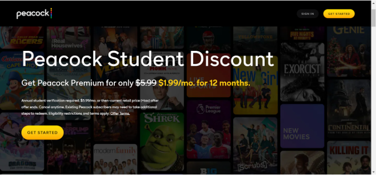 Peacock - Student Discount